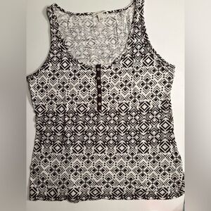 Banana Republic Black and White Geometric Tank Top